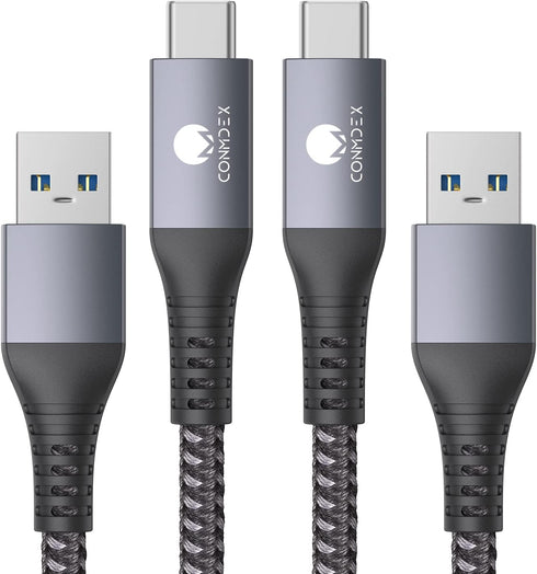 CONMDEX 10Gbps USB to USB C Cable (6ft, 2-Pack) for iPhone 15, Samsung Galaxy S23, Fast Charging, USB 3.1 Gen 2.