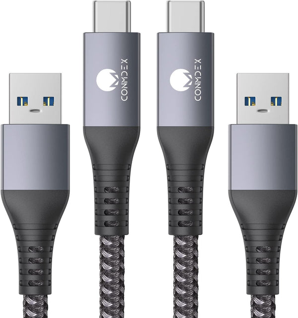 CONMDEX 10Gbps USB to USB C Cable (6ft, 2-Pack) for iPhone 15, Samsung Galaxy S23, Fast Charging, USB 3.1 Gen 2.