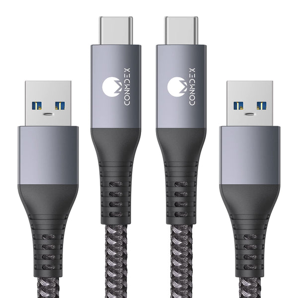 CONMDEX USB A to USB C Cable (10ft, 2-Pack) 10Gbps USB 3.1
