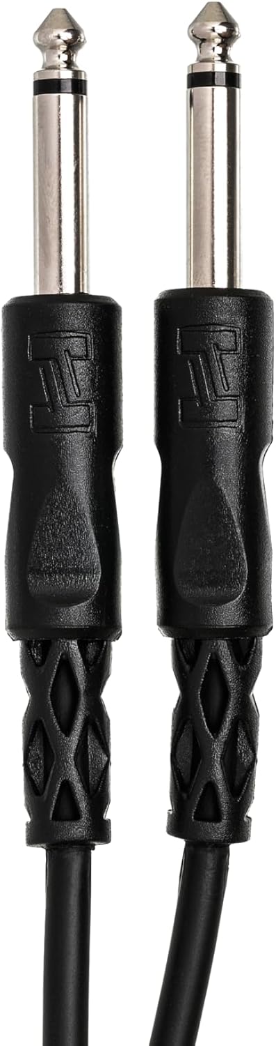 Hosa CPP-101 1 Foot Interconnect Cable, 1/4-inch TS Male to 1/4-inch TS Male