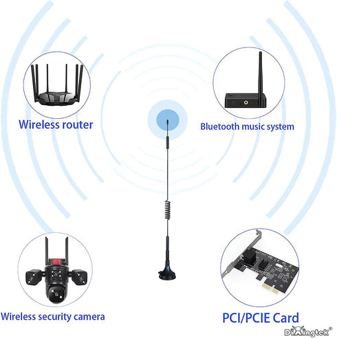 Dixingtek 3G 4G 4G 2 Pack 1-Meter 4G GSM LTE SMA Magnetic Antenna, Compatible with LTE Router Game Camera Network Card