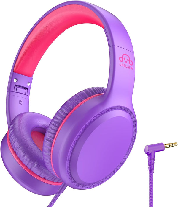 U2 Wired Headphones for Kids Girls - Lightweight Foldable for School, Airplane, Compatible with PC, Laptop, Tablet,