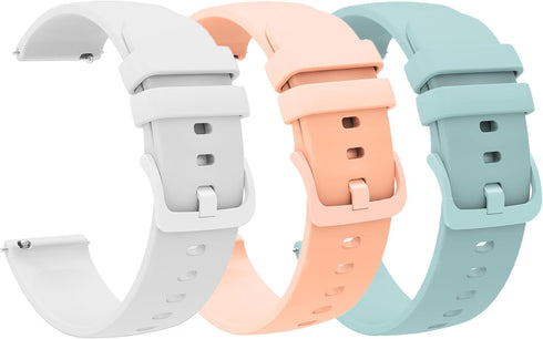 Compatible Bands for EGQINR Smartwatch, Lamshaw Classic 18mm Soft Silicone Sports Strap Bracelet
