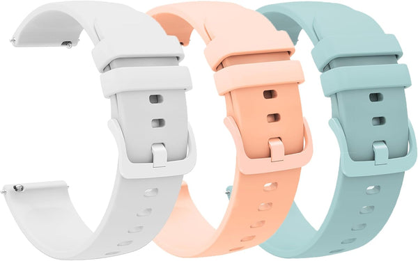 Compatible Bands for EGQINR Smartwatch, Lamshaw Classic 18mm Soft Silicone Sports Strap Bracelet