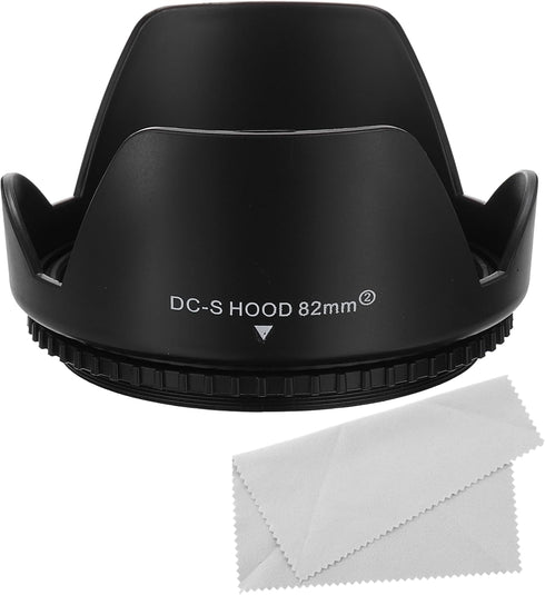 PATIKIL 82mm Camera Lens Hood, Reversible Flower Protector with Cloth, Anti-Reflection for Nikon, Fujifilm, Pentax