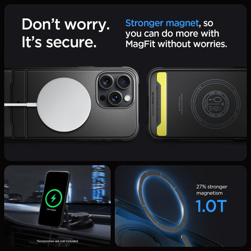 Spigen iPhone 15 Pro Case - Magnetic Rugged Armor MagFit, Matte Black, Extreme Protection, MagSafe Compatible (2023)