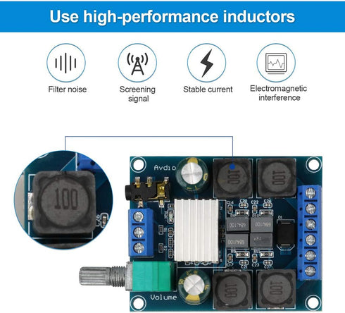 2Pcs Digital Amplifier Board, TPA3116D2 Dual Channel Audio Stereo AMP 2x50W for Home Theater DIY Speakers