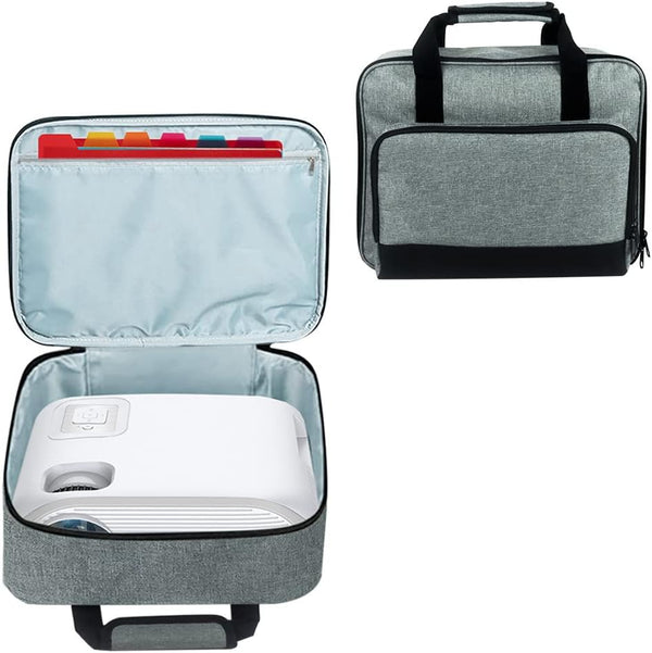 Projector Carrying Case with Accessories Pockets - Travel Bag, Storage Bag, Organizer, Carrier for Epson, BenQ,