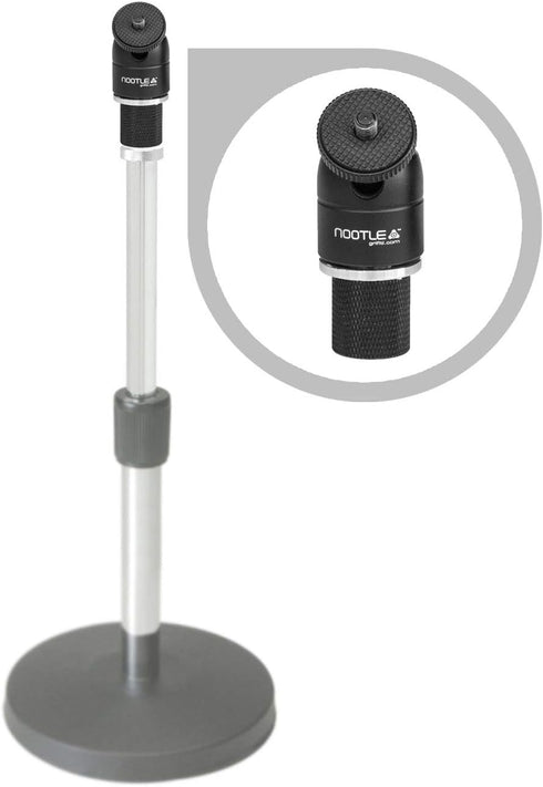 GRIFITI NOOTLE MUSIC MIC STAND ADAPTOR, 5/8” 27 Female to 1/4” 20 Male with Mini Ball Head for Cameras