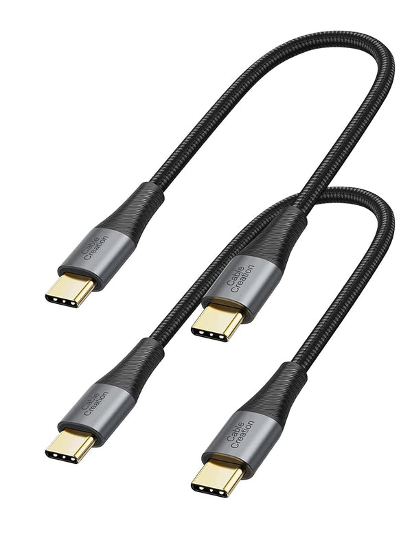 CableCreation Short USB C to USB C Cable 2 Pack, 0.8FT Fast Charging Type C Cable for Galaxy S22 Ultra, MacBook, iPad