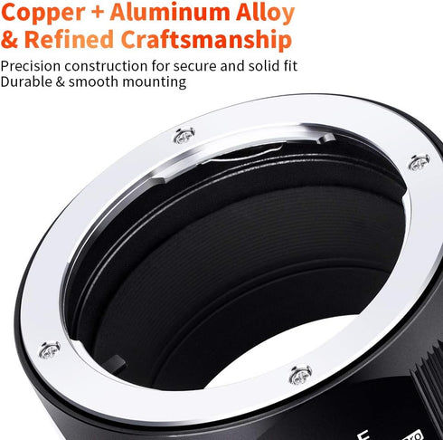 K&F Concept OM-E Lens Mount Adapter, Manual Focus Compatible with Olympus OM SLR Lens and Sony E Camera Body