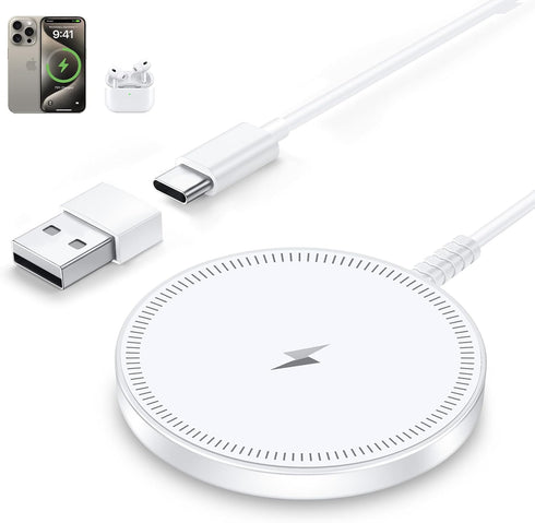 MagSafe Charger Magnetic Wireless Charging Pad for iPhone 16 15 14 Pro Max Plus 13 12 Pro Max & AirPods