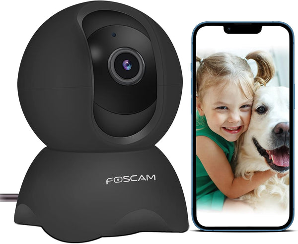 Foscam 5MP WiFi Pet Cameras - 2.4GHz Indoor Baby Monitor with 360° Pan Tilt, Night Vision, AI Human Detection