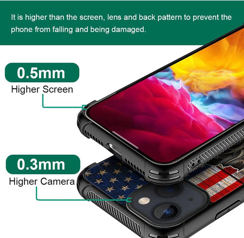 ZHEGAILIAN Case Compatible with iPhone 14 Case,Deer Flag Red Camo Case for iPhone 14 Cases for Men Boy,Drop Protection Cool Pattern with Soft TPU Bumper Case for iPhone 14 Case 6.1-inch