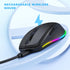 PEIOUS Wireless Mouse with Built-in Jiggler, Rechargeable Mover for Computer, Undetectable Random Movement - Black