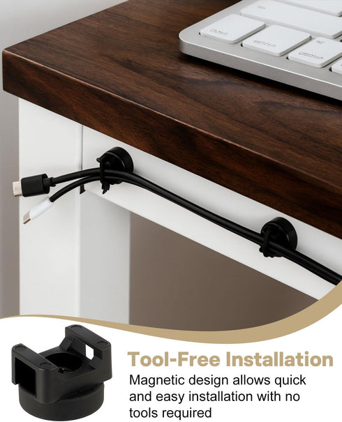 20 20mm 100 Magnetic Cable Clips Zip Tie Mount Base, Include Pcs Magnetic Wire Cable Holders with Pcs Heavy Duty Zip