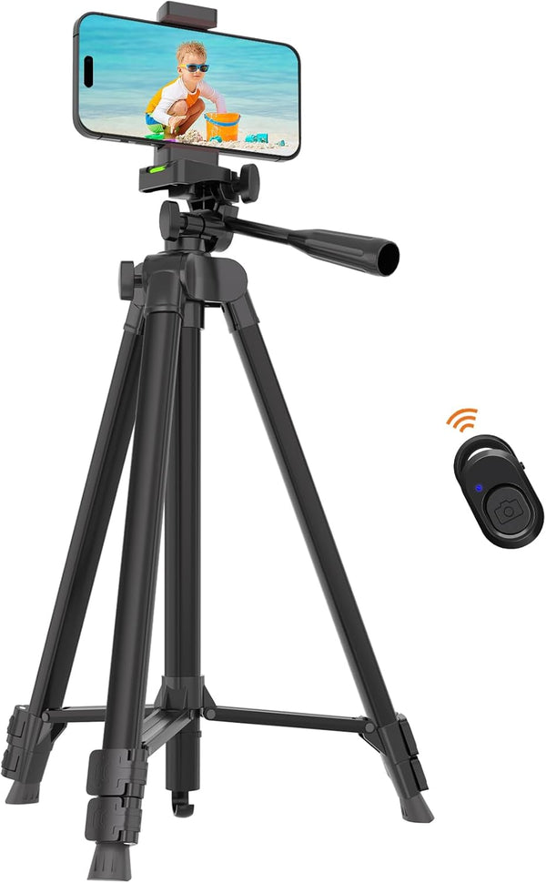 Lusweimi Luswemi 53'' Phone & Camera Mount Tripod Stand with Remote and Holder,