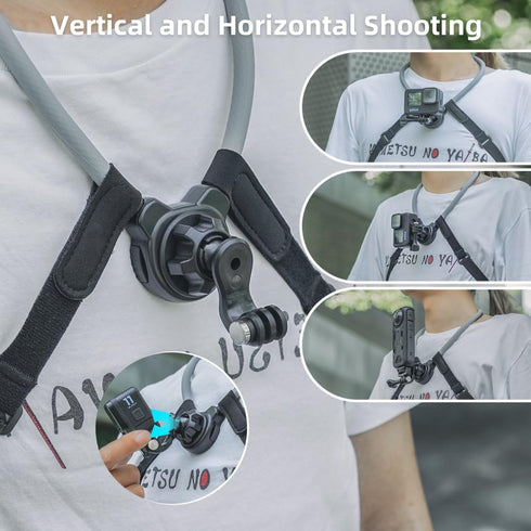 SUREWO Magnetic Neck Mount Necklace Holder for GoPro, POV Selfie Lanyard Body Strap Compatible with Hero 12/11/10/9/8/7