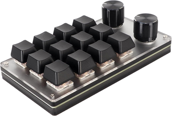 VBESTLIFE Customized Knobs, Red Switch Macro Keyboard Plug and Play USB Keypad, Improve Work Efficiency (12 Keys with 2
