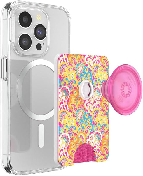 PopSockets Phone Wallet with Expanding Grip and Adapter Ring for MagSafe - Phone Card Holder, Wireless Charging