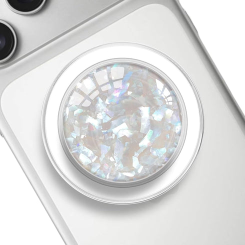 FENNIDICE Clear Crystal Natural Sea Shell Mother of Pearl Transparent Magnetic Phone Grip