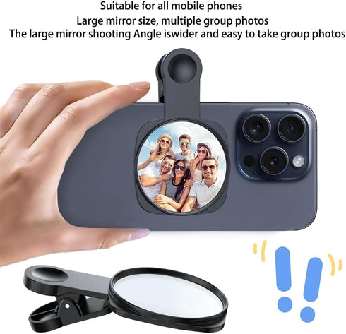 SHDIEHJFMLDH 2 Sets Magnetic Selfie Mirror for Back Camera, Compatible with Magsafe Case & All Phones, Convex Cell