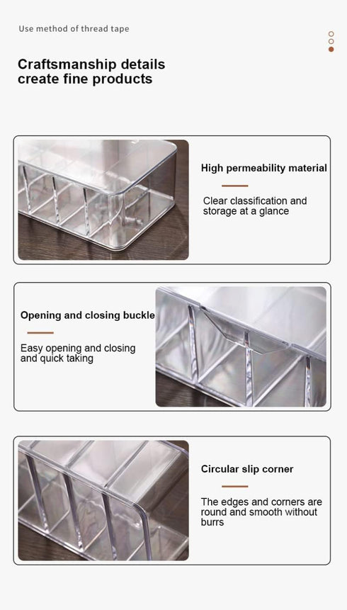 Plastic Cable Management Box, White Cable Management Box with 10 Wire Ties, Clear Power Cord Organizer