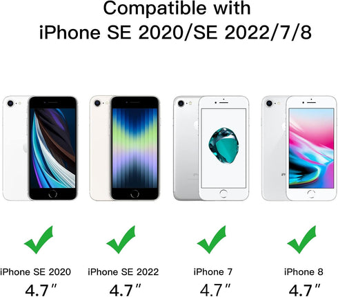 JETech 3/2 (2022/2020 8/7 4.7-Inch, Ultra Slim Case for iPhone SE Model) iPhone Camera Lens Cover Full Protection