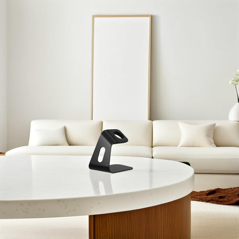 SHOWERORO Watch Charging Stand Desktop Holder Compatible with Smartwatch Nightstand Mode, Black Tabletop Charging Base