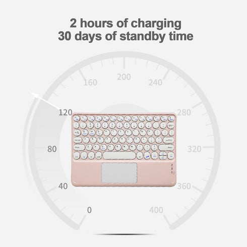 Wireless Keyboard with Touchpad, Ultra-Slim Rechargeable Bluetooth Keyboard for iPad/iPad Pro and Other Devices (Pink)