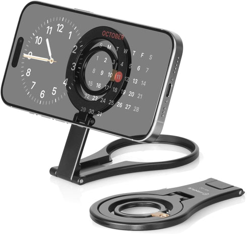 FANAUE Cell Phone Stand Holder, Desk Foldable Magnetic Phone Ring Grip, MagSafe Office