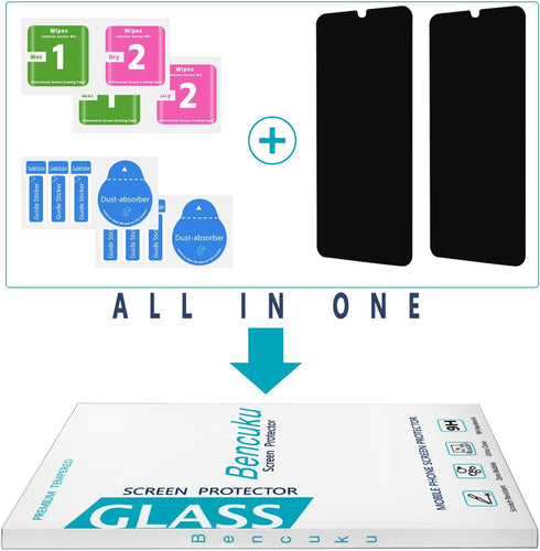 Samsung Galaxy A14 5G Privacy Screen Protector (2 Pack) - Anti-Spy Tempered Glass, Bubble Free, Scratch Resistant