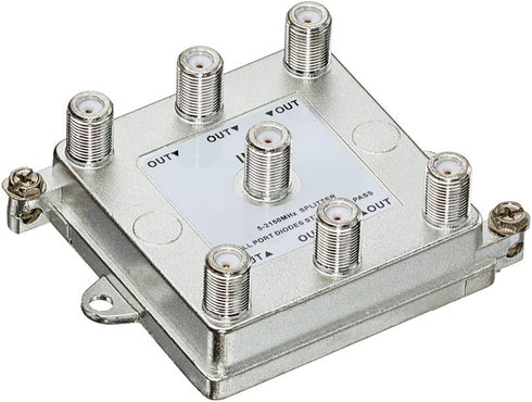 Leviton 47690-G6 1 X 6 (6-Way) Passive Video Splitter, Gold, 2Ghz