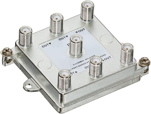 Leviton 47690-G6 1 X 6 (6-Way) Passive Video Splitter, Gold, 2Ghz