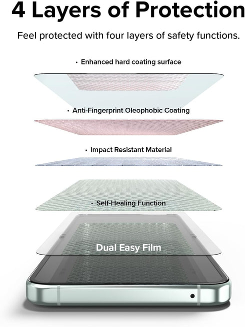 Samsung Galaxy Z Flip 5 Screen Protector - Ringke Dual Easy Film, 4-Layer Protection, HD Clear, Self-Healing, 2 Pack.