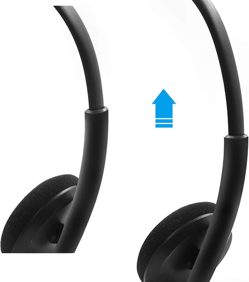 GEEKRIA USB Headset with Mic | Wired Headphone for PC, Laptop, Tablet | Noise Cancelling Microphone (Black)