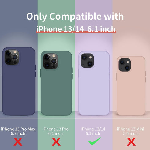 Cordking Silicone Ultra Slim Shockproof Protective Phone Case for iPhone 13/14, 6.1 inch, Red with Soft Anti-Scratch