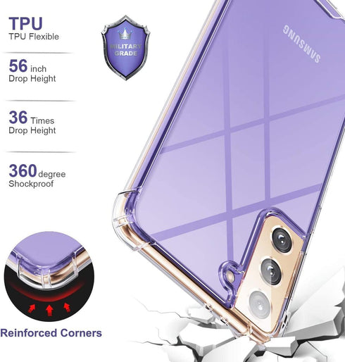 KIOMY Clear Case for Samsung Galaxy S21 5G, Shockproof Bumper Protective Cover with Airbag Corners
