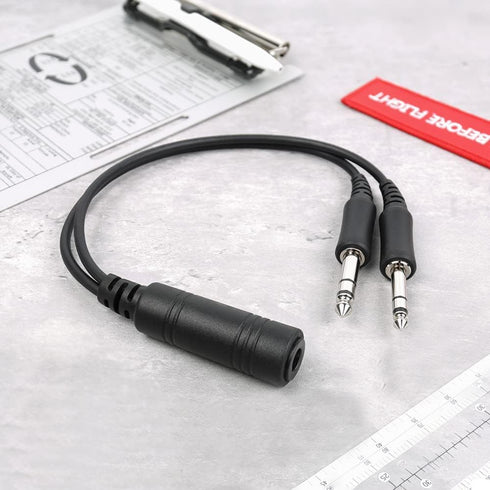Helicopter U-174 Plug Aviation Headset to General Aviation Adapter Cable
