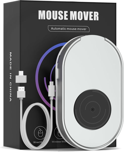 Mouse Jiggler, Undetectable Mouse Mover Device with USB Cable and USB C Adapter, Keep PC Screen Active