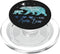 Silver Light Blue Mama Bear One Cub on Black Pattern PopSockets MagSafe PopGrip for iPhone