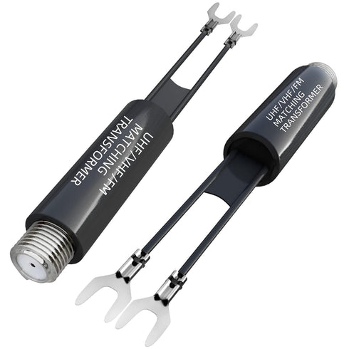 Goupchn Matching Transformer 2 Pack, Nickel Plated 75 Ohm to 300 Ohm UHF/VHF/FM Converter Adapter with F Type Female