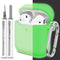 AirPods Case Cover with Cleaner Kit, Soft Silicone Protective Cover for Apple AirPods 2nd 1st Generation, Glow Green