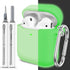 AirPods Case Cover with Cleaner Kit, Soft Silicone Protective Cover for Apple AirPods 2nd 1st Generation, Glow Green
