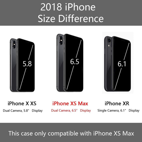 Vofolen Case for iPhone Xs Max, Wallet Card Holder Sliding Cover, Dual Layer Protective Hard Shell Hybrid TPU