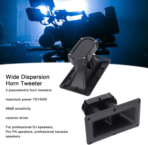 EBTOOLS Wide Dispersion Horn, 3 to 20KHz High Sensitivity Dual Drive Piezoelectric Horn Tweeters for Loudspeakers