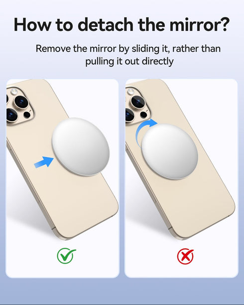 Takerers 2.25" 16/15/14/13/12 Magnetic Selfie Mirror for Magsafe iPhone Series Pro Max Plus Back Camera, Compatible