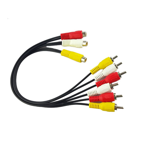 Seadream 3 RCA Female Jack to 6 RCA Male Plug Splitter Audio Video AV Adapter Cable (12 inch)