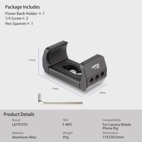 Leftfoto SSD T7 Holder, Universal Spring Loaded Mount Bracket for Samsung SanDisk SSD T5, Compatible with Width Range
