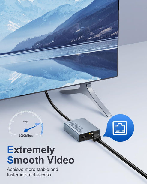 ZEXMTE Gigabit Ethernet Adapter for Fire TV Stick, Micro USB to RJ45 1000Mbps Network Adapter for 4K Fire Stick